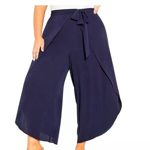 City Chic Womens Wrap Wide-Leg Pants